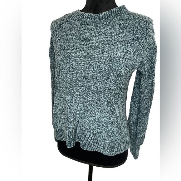 NWT PINK ROSE‎ TEAL CROCHET SOFT COZY SWEATER *perfect Christmas gift* - Picture 3 of 6